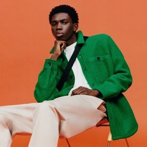 green shacket zara